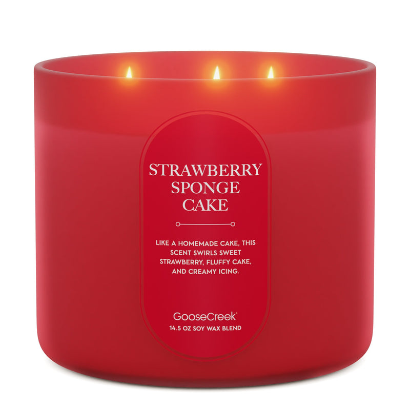 Strawberry Sponge Cake 3-Wick Candle fd76w v7ypv et25m vkmpw